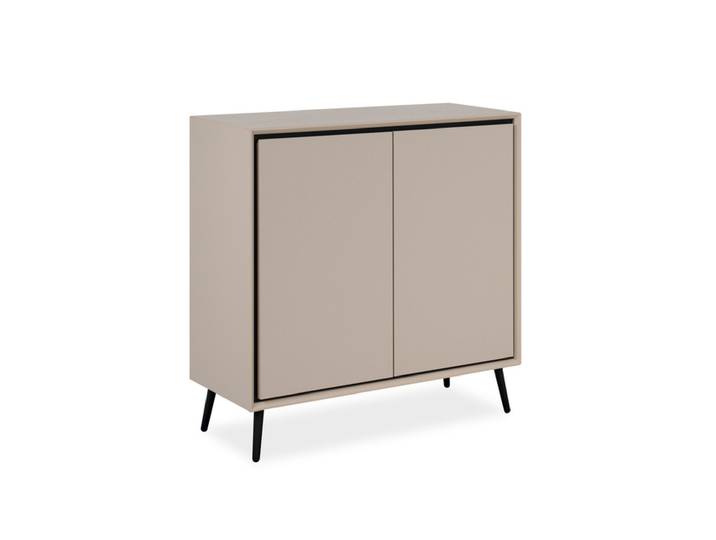 Kommode ARONA 90 x 90 cm sandfarben/schwarz