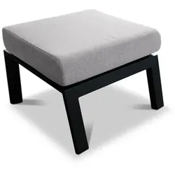 Gartenhocker Deluxe Lounge Alu Aluminium Grau