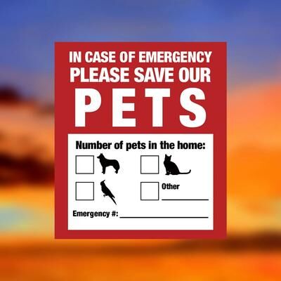 Inspired Living 4 Pack Pet Alert Stickers Static Cling Window Decals For Emergency Pet Rescue c