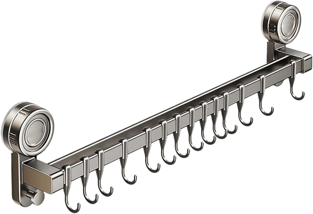 Grijs Handdoekhaak met Zuignap voor Badkamerorganisatie - 70 cm