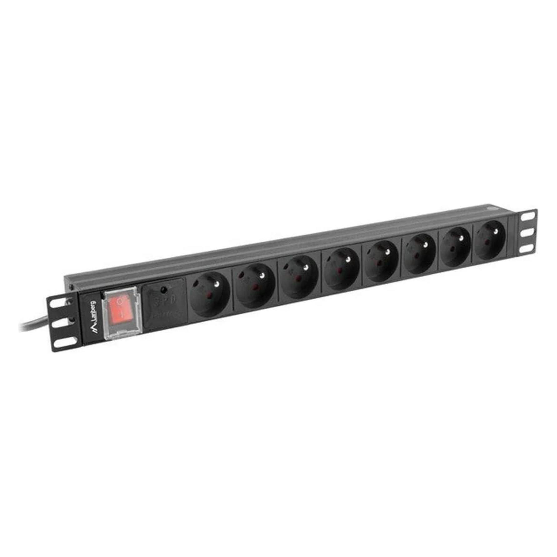 Lanberg PDU 19inch 1U 16A 8x FR 2m (PDU-08E-0200-BK)