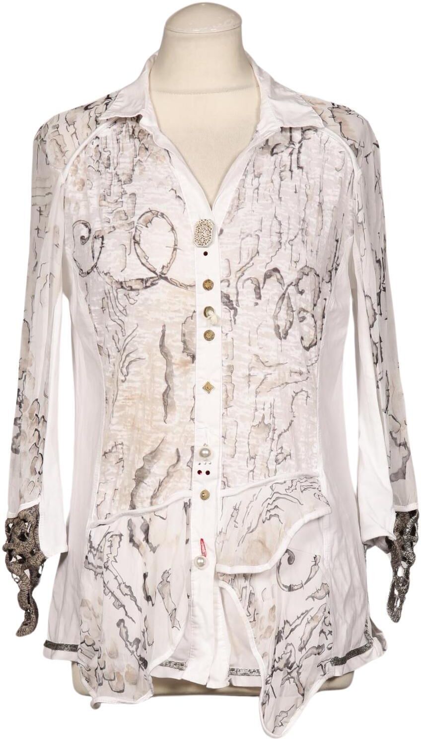 Elisa Cavaletti Damen Bluse, Weiß, Gr. M, Synthetik - Second Hand
