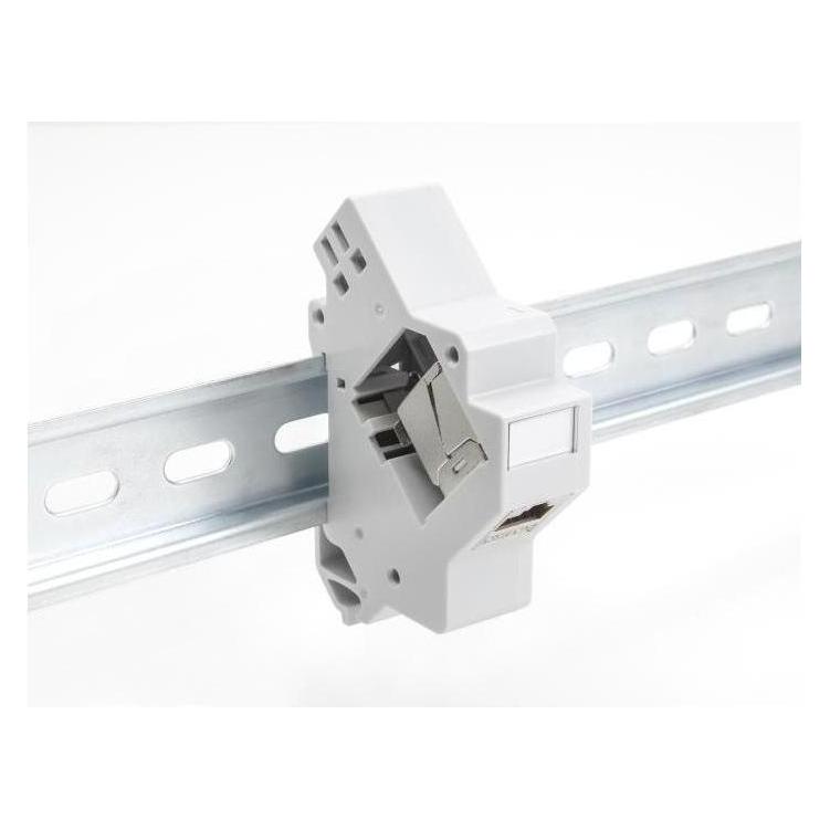 Delock Keystone Halterung für Hutschiene mit Erdung grau (67043)