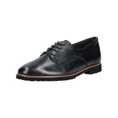 Schnürschuh PAUL GREEN "Paul Green Halbschuhe Nappaleder", Damen, Gr. 39, Leder, schwarz (blau), Nappaleder, Schuhe Schnürschuh
