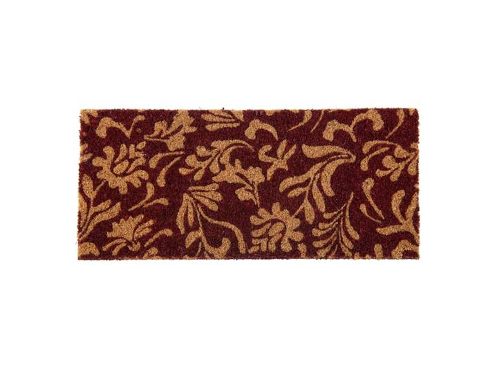 Fußmatte aus Kokosfaser mit Blumenmuster, bordeauxrot 40x60cm
