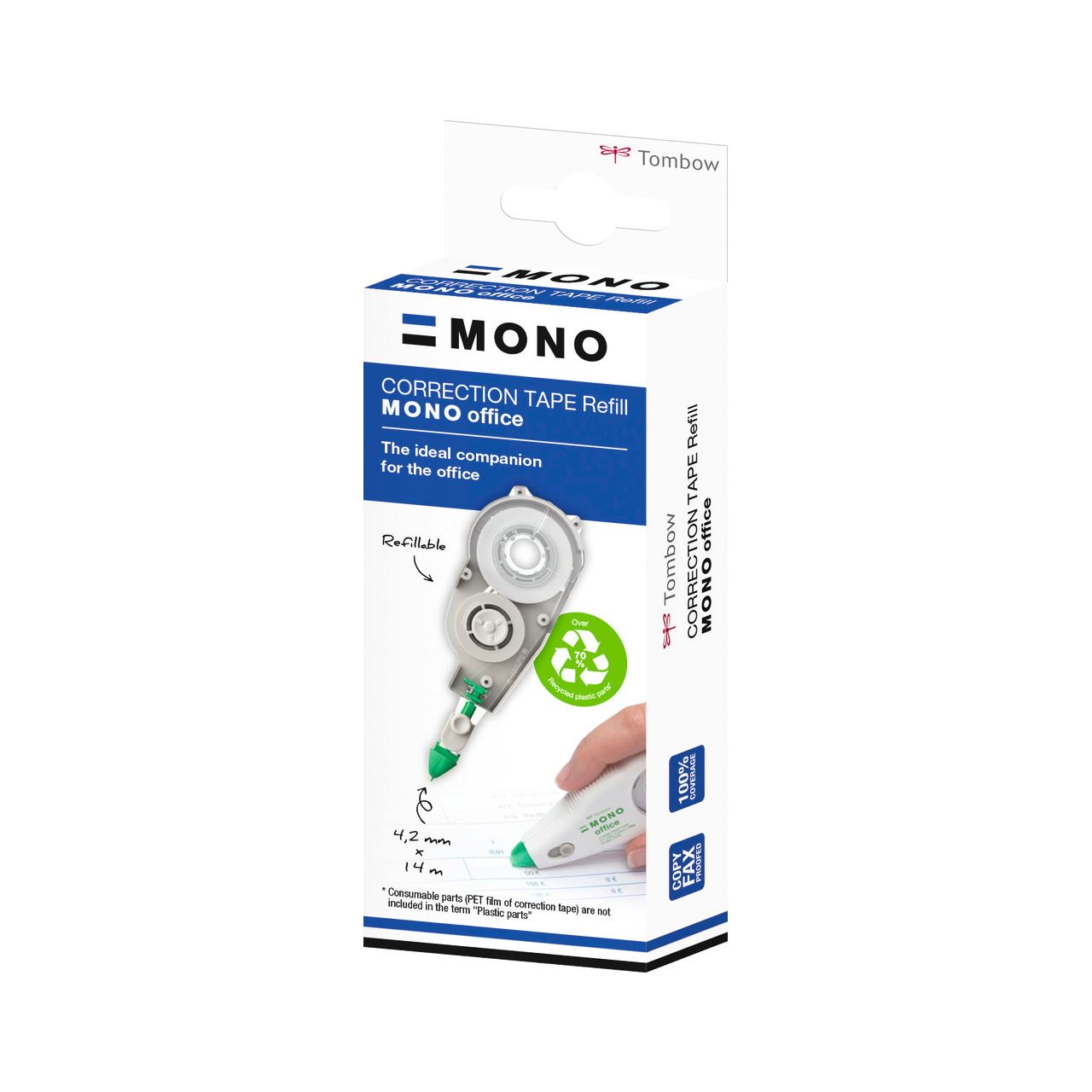 Tombow Nachfüllkassette für Korrekturroller MONO office 4,2 mm