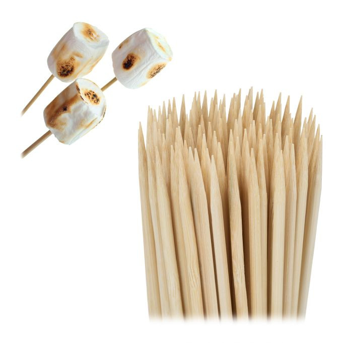 Relaxdays Satéprikkers van bamboe, 500 stuks, beige