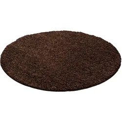 Hochflorteppich Life Brown Braun Ø ca. 160cm