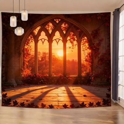 Uplift Essentials Enchanted Gothic Window Lush Garden Tapestry 39 X 59 In style 5
