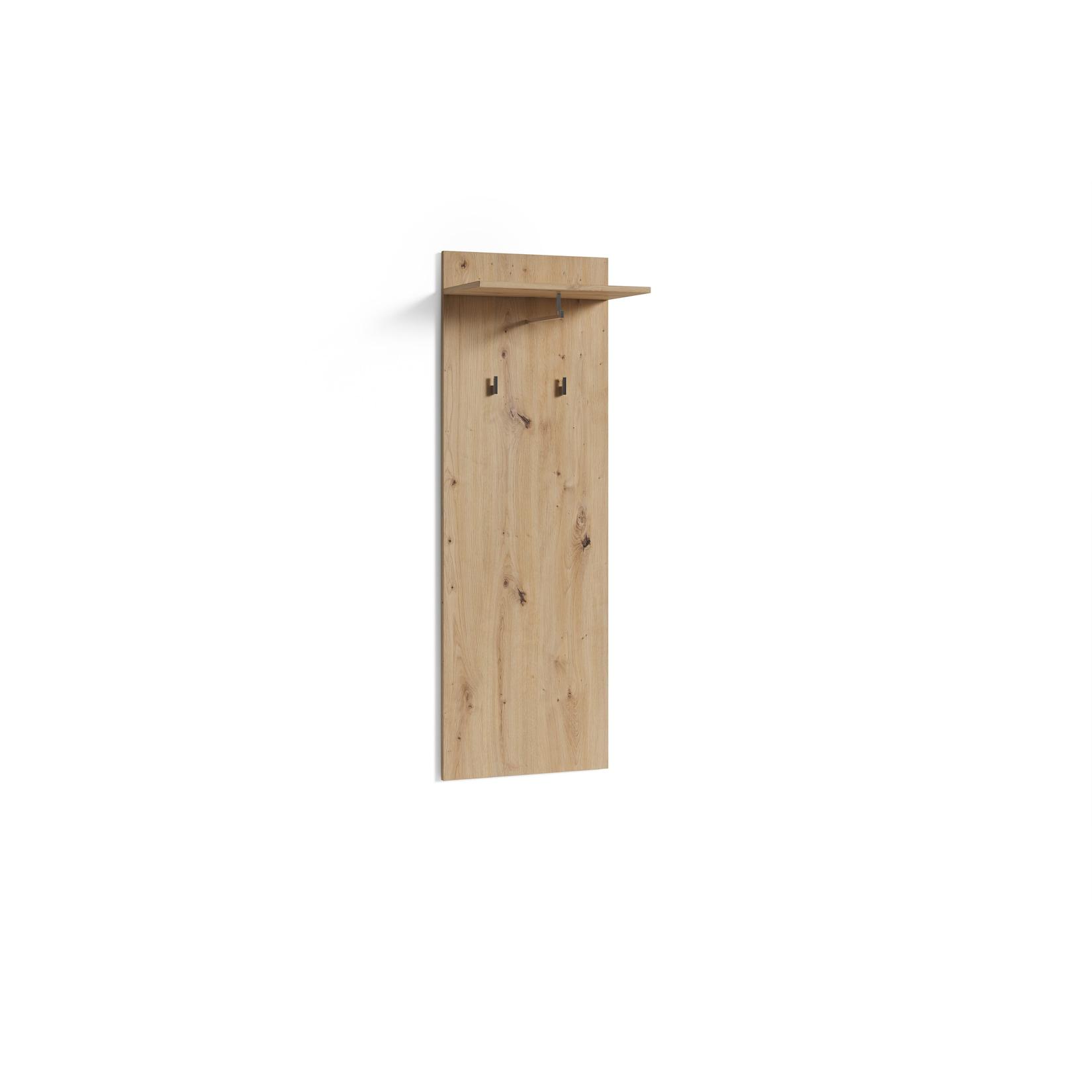 byLIVING Wandpaneel JAKOB, Breite 48 cm, Artisan Eiche, 2 Haken und Regal