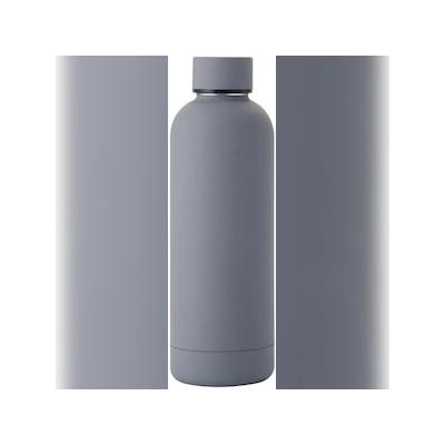 WOLFCUT Trinkflasche 0,5 L grau | Wasserflasche | Thermoflasche | isoliert für Warm & Kaltgetränke | 24h kalt & 12h heiß | doppelwandig | Edelstahl lackiert
