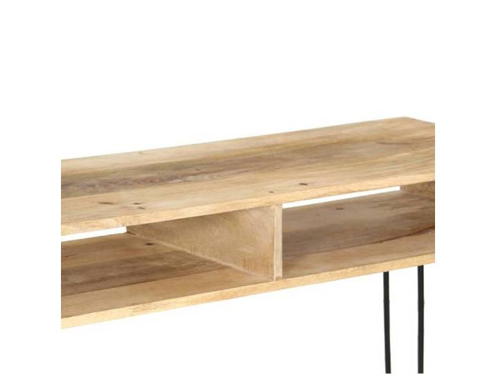 Brun Table console - CLARENCE - Meuble couloir - Bois de manguier massif 115x35x76 cm - CC306