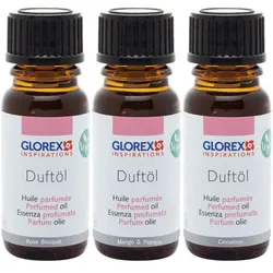Seifenduftöl-Set, Rose, Cinnamon, Mango/Papaya, 3x 10 ml