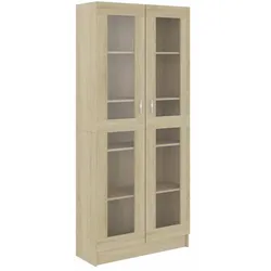vidaXL Vitrinenschrank Sonoma-Eiche 82,5x30,5x185 cm Holzwerkstoff