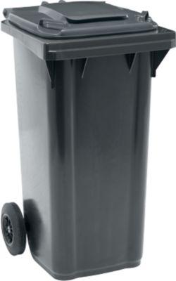 Fahrbare Mülltonne SSI Schäfer GMT eXtra, 120 l, EN 840, vorbereitet für Chipaufnahme, Ziehgriff, 90 % Recycling-Kunststoff, schwarz-schwarz