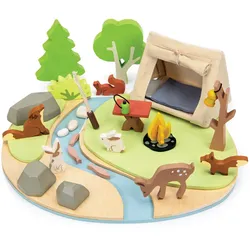 Puppenhaus-Zubehör Camping 14-teilig aus Holz - detailreich, kindgerecht, robust - Tender Leaf