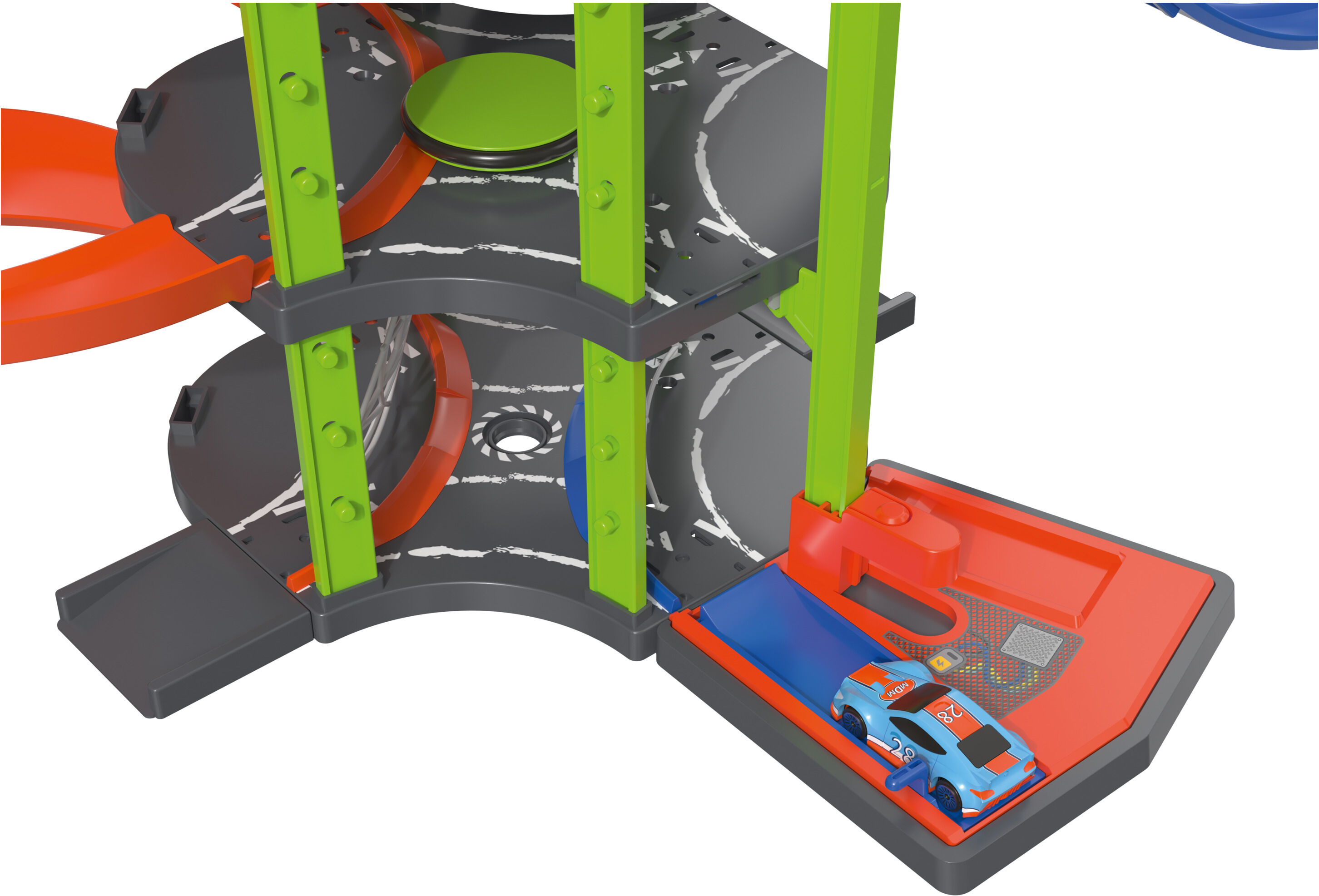 PLAYTIVE Racers Parkhaus, Flucht vor der Spinne, 15-teilig