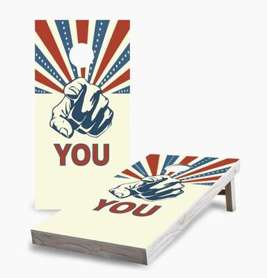 Skip's Garage Uncle Sam Wants You Regulation 2x4 Cornhole Game Set
