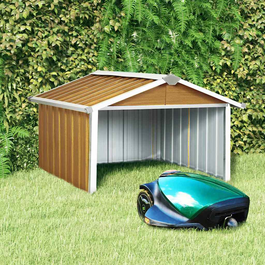 vidaXL Cobertizo para cortacésped acero galvanizado marrón 92x97x63 cm Marrón