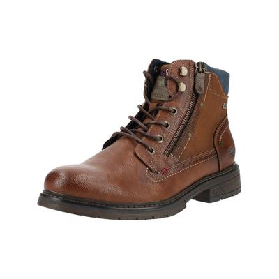 Schnürstiefelette MUSTANG SHOES "Mustang Shoes Stiefelette Lederimitat", Damen, Gr. 41, braun, Lederimitat, Schuhe Schnürstiefelette