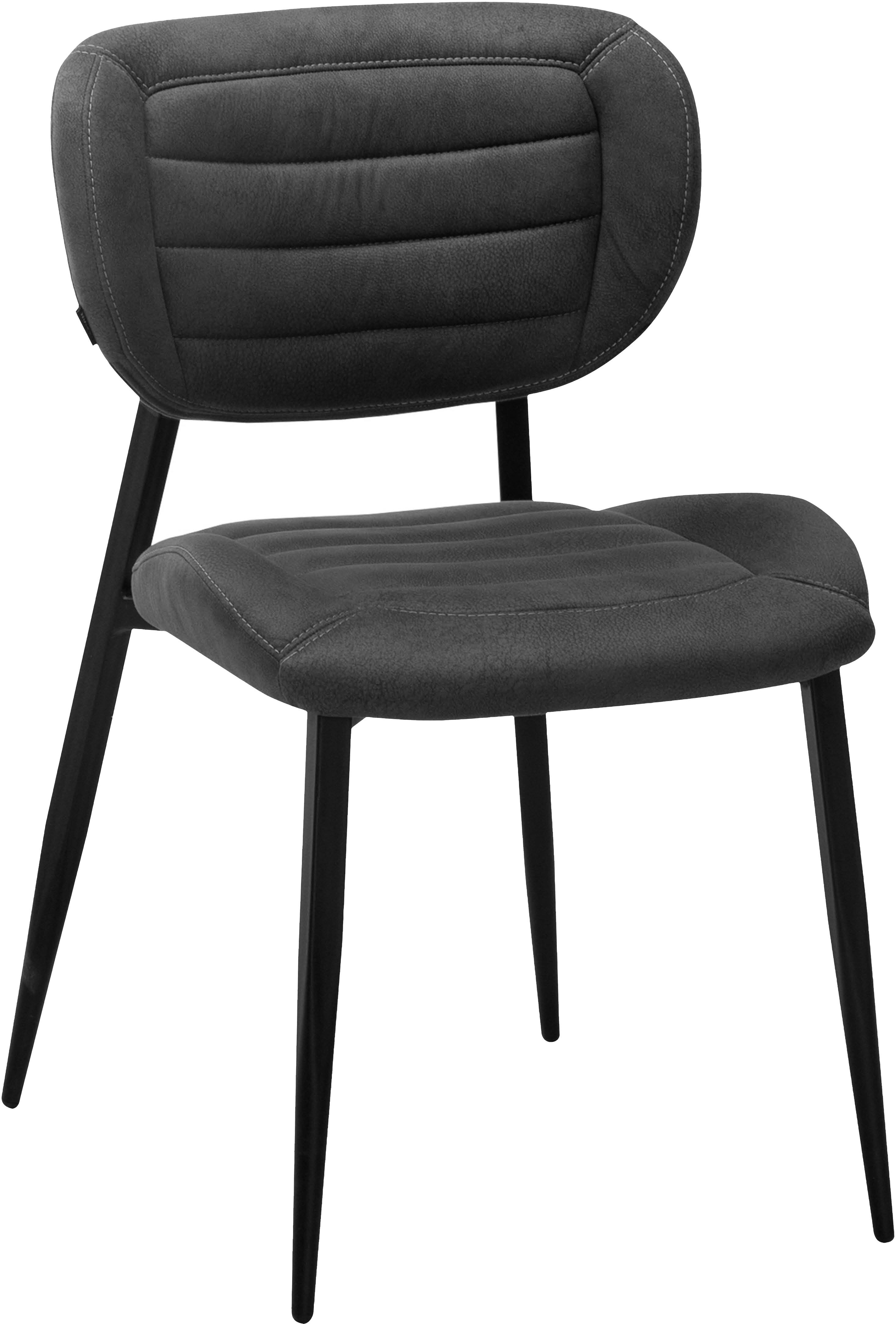 Esszimmerstuhl OMG DESIGN "Rikki", grau (anthracit, schwarz, anthracit), B:52cm H:84cm T:62cm, Stühle, Esszimmerstuhl, bequemer Polsterstuhl in modernen Farben
