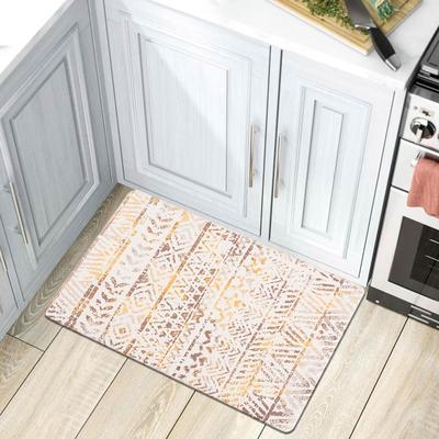 World Rug Gallery Geometric Bohemian Design Anti Fatigue Standing Mat