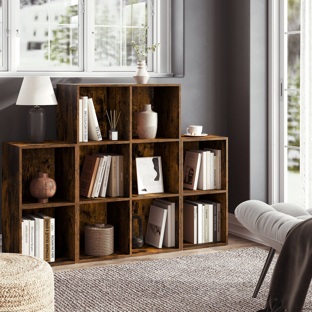 17 Stories Hegwood 120cm H x 120cm W Step Bookcase Vintage Brown 120cm H X 120cm W X 30cm D