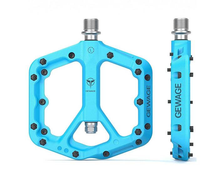 Fahrradpedale Set Aluminium CNC mit Chromstahl Achse sky blue, Blau, Metall, 11x1.5x11.5 cm, Freizeit & Co, Sport & Fitness, Fahrräder, Fahrradzubehör