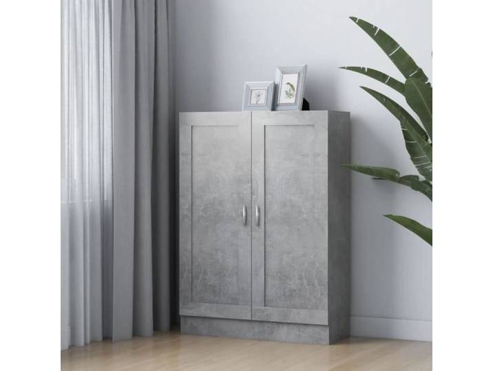 Bibliothèque contemporaine VIDAXL - Gris béton - 82 5x30 5x115 cm - 3 compartiments spacieux et 2 portes