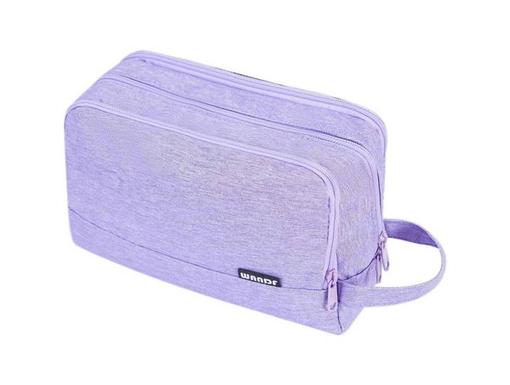 Kulturbeutel Denim Pure Lila 24 x 15 x 12 cm, Flieder, 5x2x5 cm, Badaccessoires, Kosmetikdosen