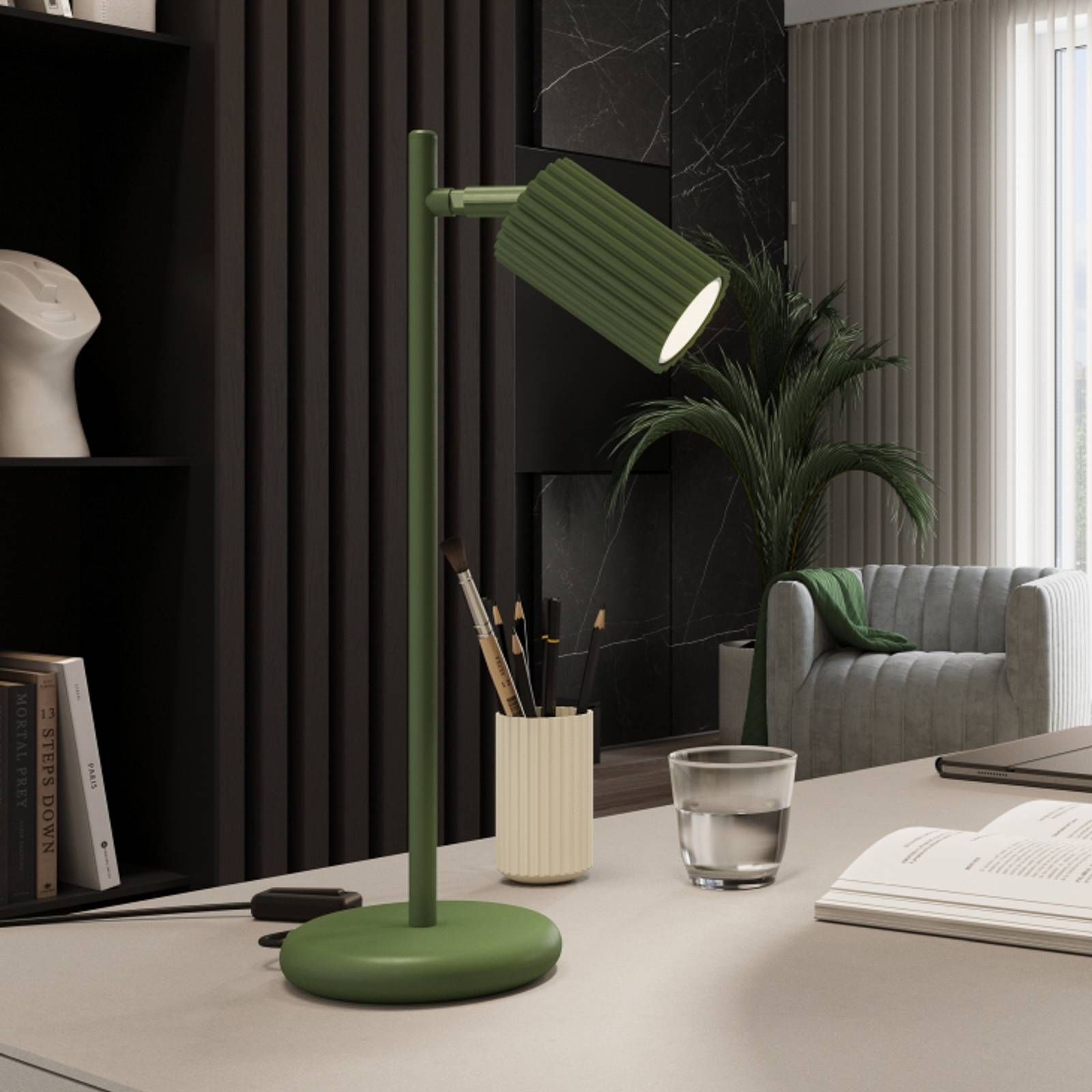 Tischlampe ALORA SOLLUX LIGHTING, grün, für Wohn- / Esszimmer, Aluminium, Tischlampe