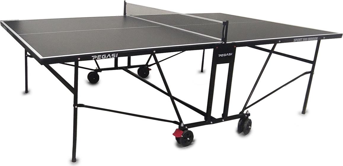 Pegasi Tischtennisplatte 500 - Tischtennisplatte Indoor - Faltbare Tischtennistisch - Klappbar - Original Tischtennistisch - Mit Rädern - Beweglich - Schwarz