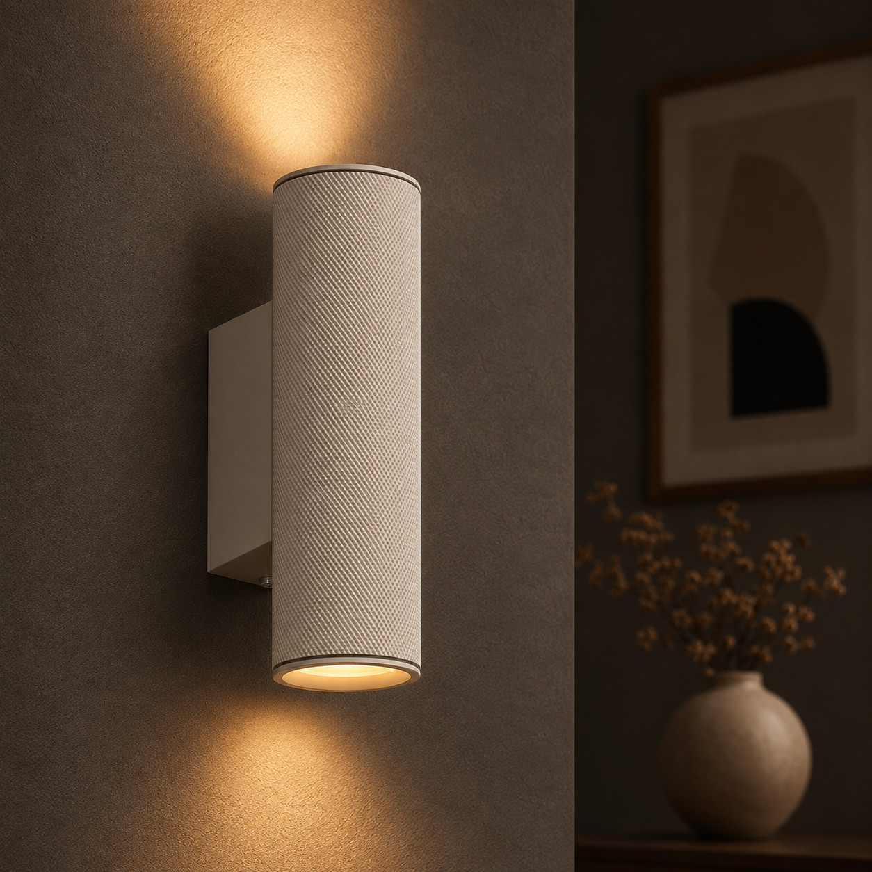 Artdelight Wandspot Rocco Zand met zwart aluminium en metaal