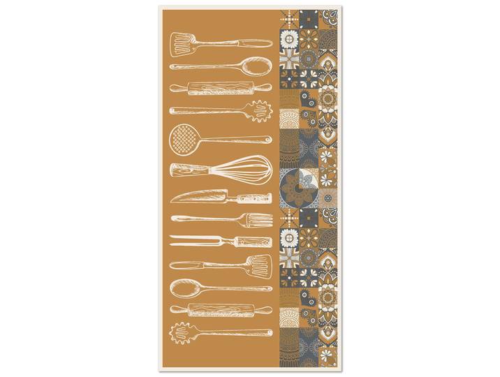 Tapis vinyle cuisine utensile cuisine orange 120x170cm