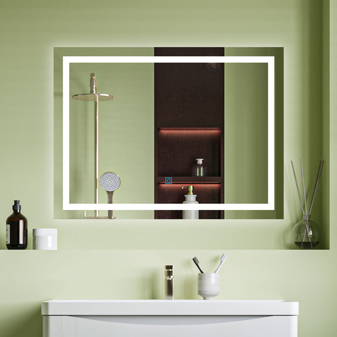 Metro Maegan Rectangle Wall Vanity Mirror White 80 cm x 60 cm