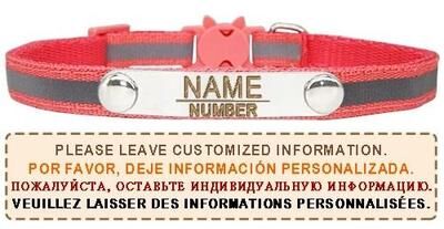 Uplift Essentials Reflective Personalized Breakaway Cat Collar red2