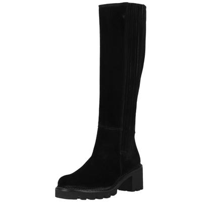 Stiefel PAUL GREEN "Paul Green Stiefel Veloursleder", Damen, Gr. 38,5, schwarz, Veloursleder, Schuhe Stiefel
