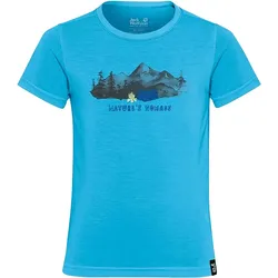 Jack Wolfskin, Jungen, Sportshirt, Hiking Graphic T Kids (116), Blau