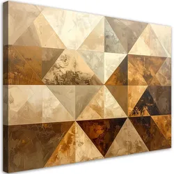 LEINWANDBILD, Dreiecke Abstrakt beige braun