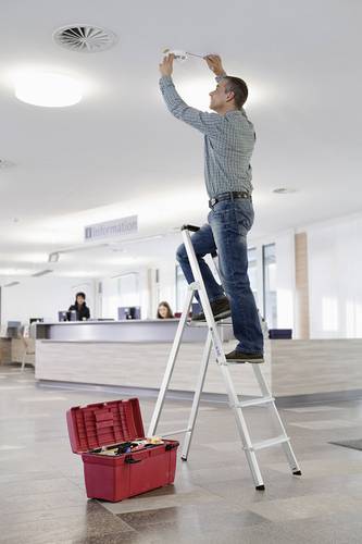 Günzburger Steigtechnik MUNK 11223 Aluminium Stufen-Stehleiter Arbeitshöhe (max.): 2.75m Silber 4.7kg