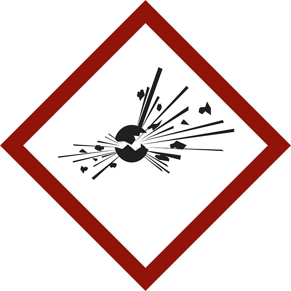 kaiserkraft Gefahrstoffkennzeichen, Explodierende Bombe, VE 10 Stk, Folie, 105 x 105 mm