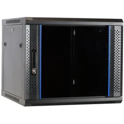 Dsit 9U wandkast / serverbehuizing - Set - met glazen deur - 600x600x500mm - 19 inch (9 HE, 19 Zoll Rack), Serverschrank, Schwarz