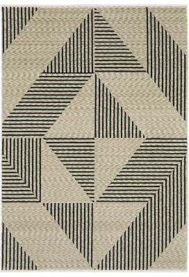 Style Haven Caiden Mid-Century Modern Geometric Beige/ Deep Navy Area Rug