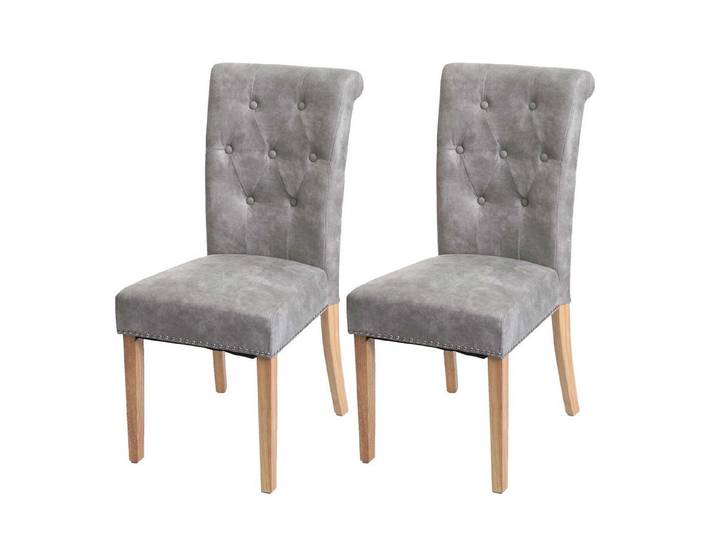 PROREGAL® Esszimmerstuhl Küchenstuhl 98x47x62cm Nieten Material Farbe (2 St)