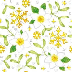 Mank Serviette Softpoint Mistletoe, 40 x 40 cm, 50 Stück - Weihnachten Mistelzweige
