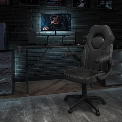 Flash Furniture Gaming Desk & Chair Set with Cup Holder, Headphone Hook, and Monitor Stand