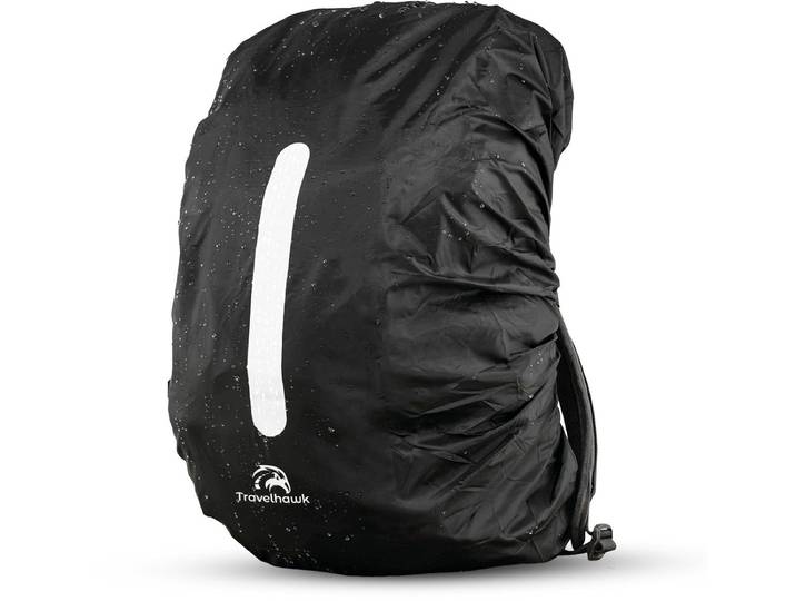 Travelhawk Regenhoes Rugzak - Waterdicht - Reflecterend - 20-35L - Zwart