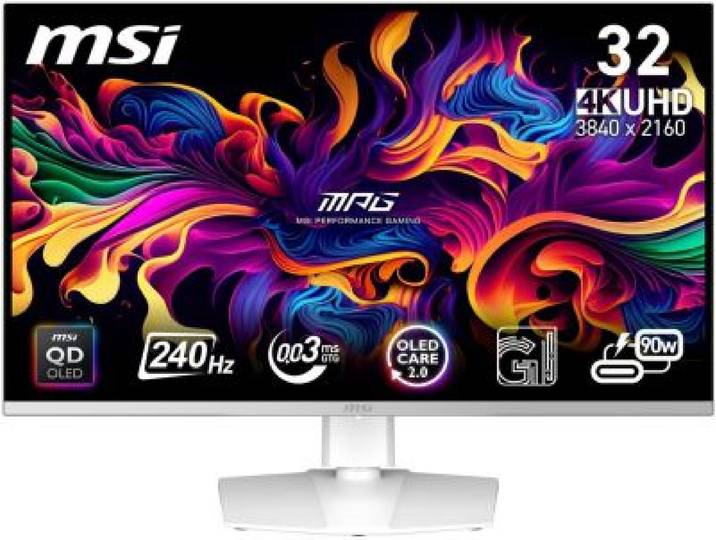 Msi - Ecran Pc Gamer Mpg 321urxw 32 4k 240hz Qd-Oled Hdr True Black 400 Hdmi 2.1 Usb-C 90w
