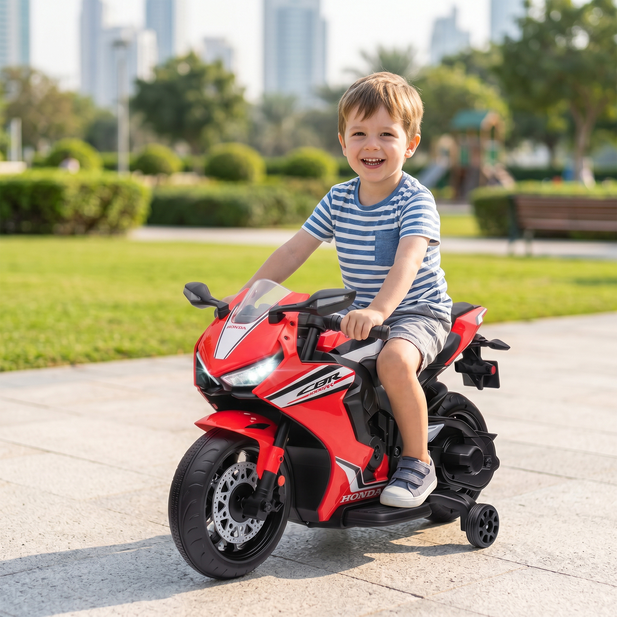 Homcom Moto Elettrica per Bambini con Licenza HONDA, Batteria 6V Ricaricabile, Velocità 3km/h, Rosso