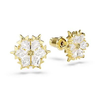 Paar Ohrstecker SWAROVSKI "Schmuck Geschenk MAGIC Ohrringe", gelbgoldfarben, metallfarben, kristallweiß, kristallweiß, Ohrringe, Damen, Metall, mit Swarovski Kristall